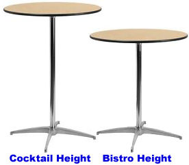 COCKTAIL TABLES TALL & SHORT - Rent a Tent