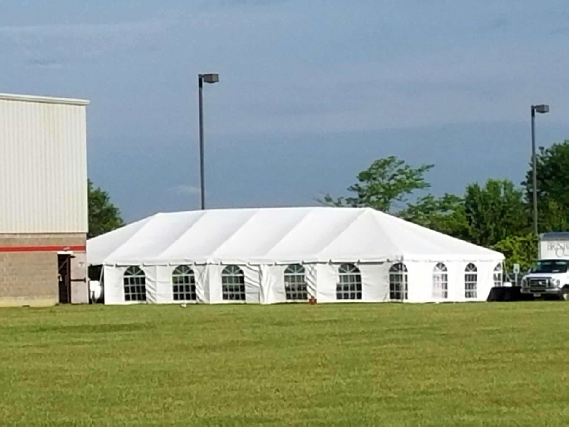 30x70 Frame Tent with Cathedral Window Sides